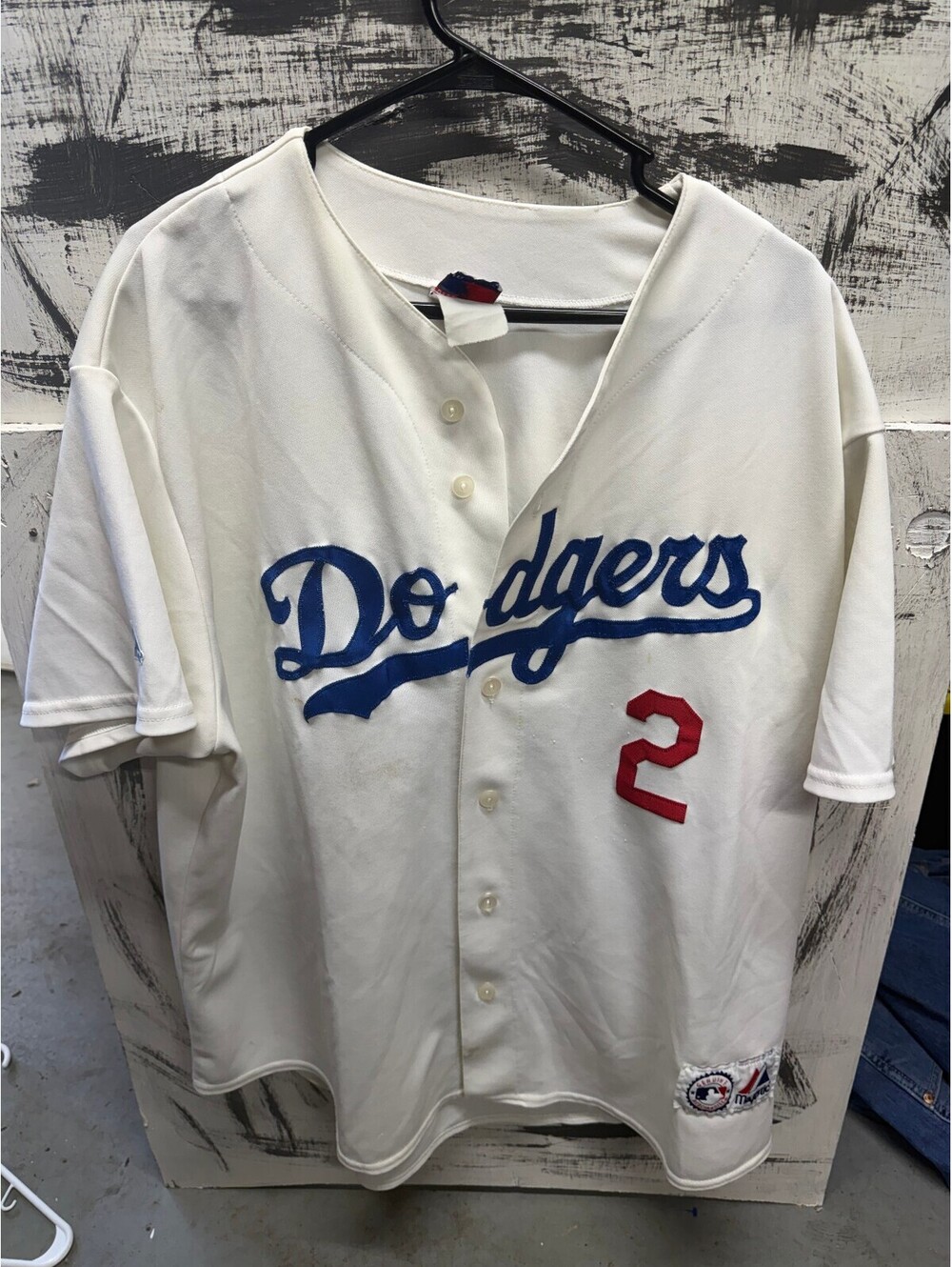 y2k Los Angeles Dodgers #2 genuine merch majestic jersey
